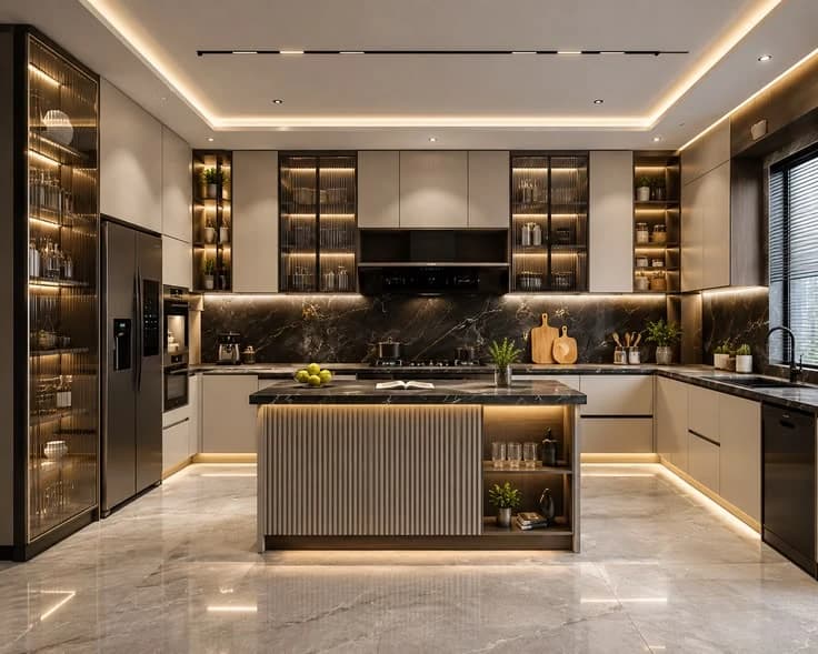 Modular kitchen with island, Apro Living project