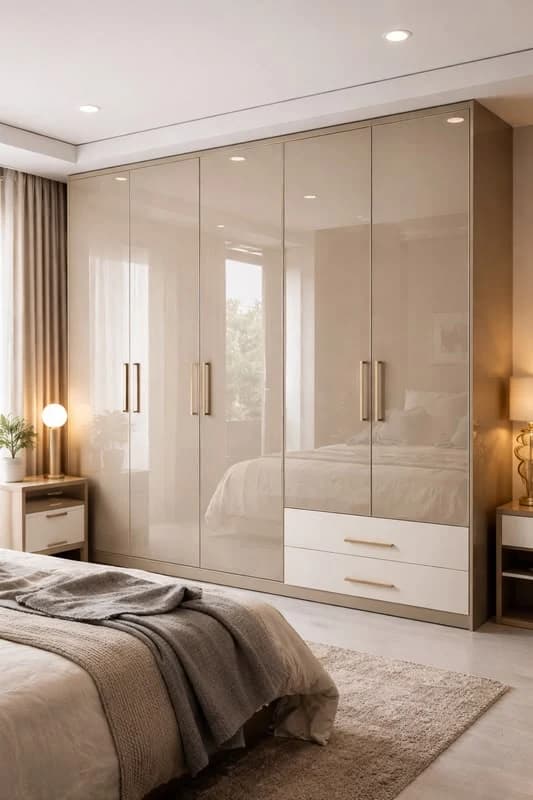 Classic style wardrobe with framed doors
